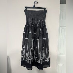 Lapis Black and Gray A-Line dress